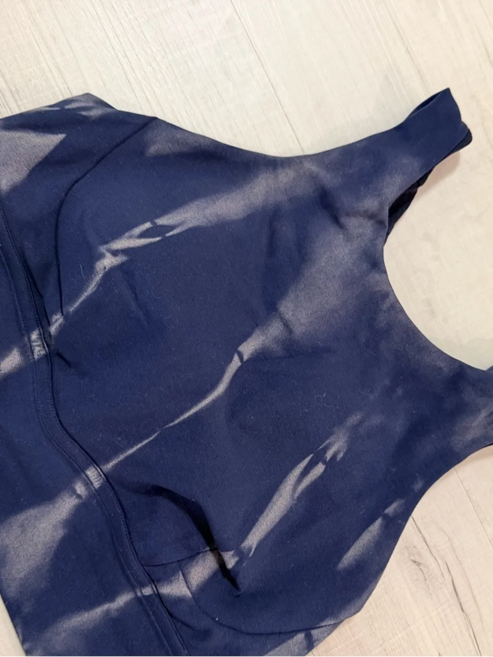 Lululemon Sun Bleached Wash True Navy Wunder Train Longline Sports Bra‎